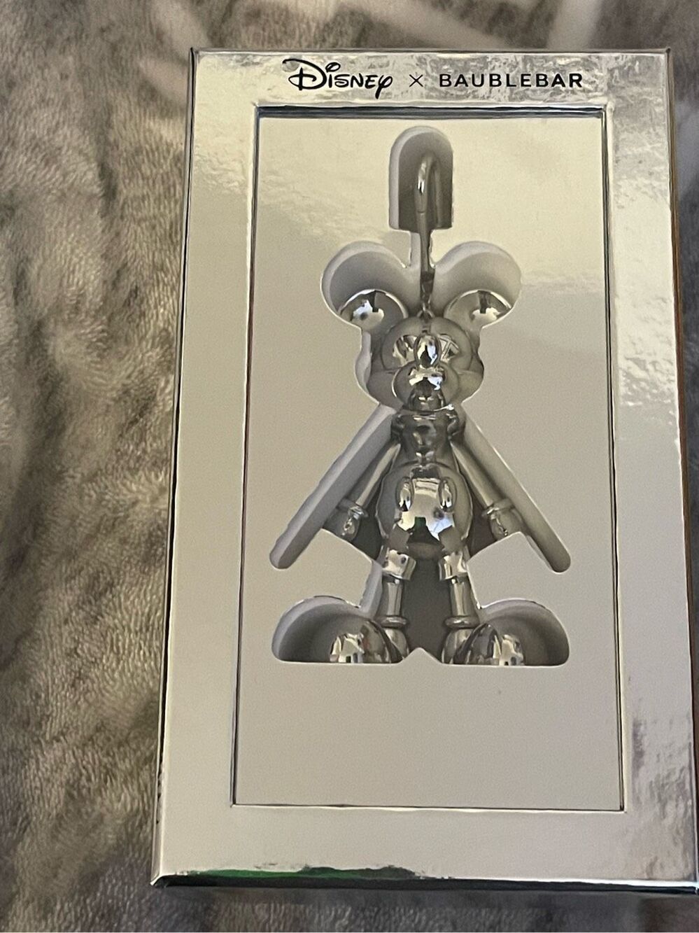 Disney x baublebar Mickey Mouse shiny drip silver Bag Charm/keychain